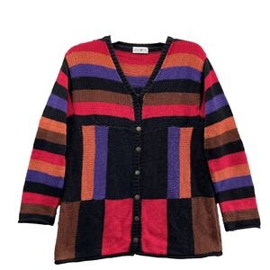 Vintage Tricoter Cardigan Sweater Women Large Boho Gorpcore Outdoor Y2k Academia